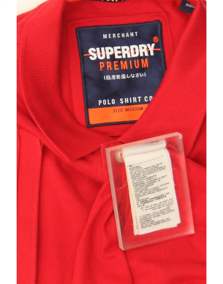 Tricou polo pentru bărbați Superdry, bumbac roșu mediu