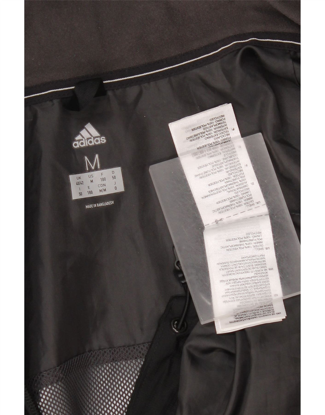 Jachetă de ploaie cu glugă pentru bărbați Adidas Clima Proof UK 40/42 Poliester mediu negru