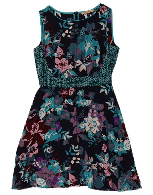 PENNY BLACK Womens Sleeveless A-Line Dress UK 12 Medium Navy Blue Floral