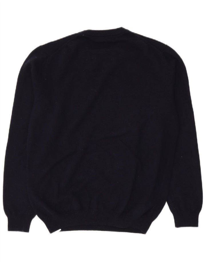 Massimo Dutti Pulover pentru bărbați cu gât crew pulover mare din lână bleumarin