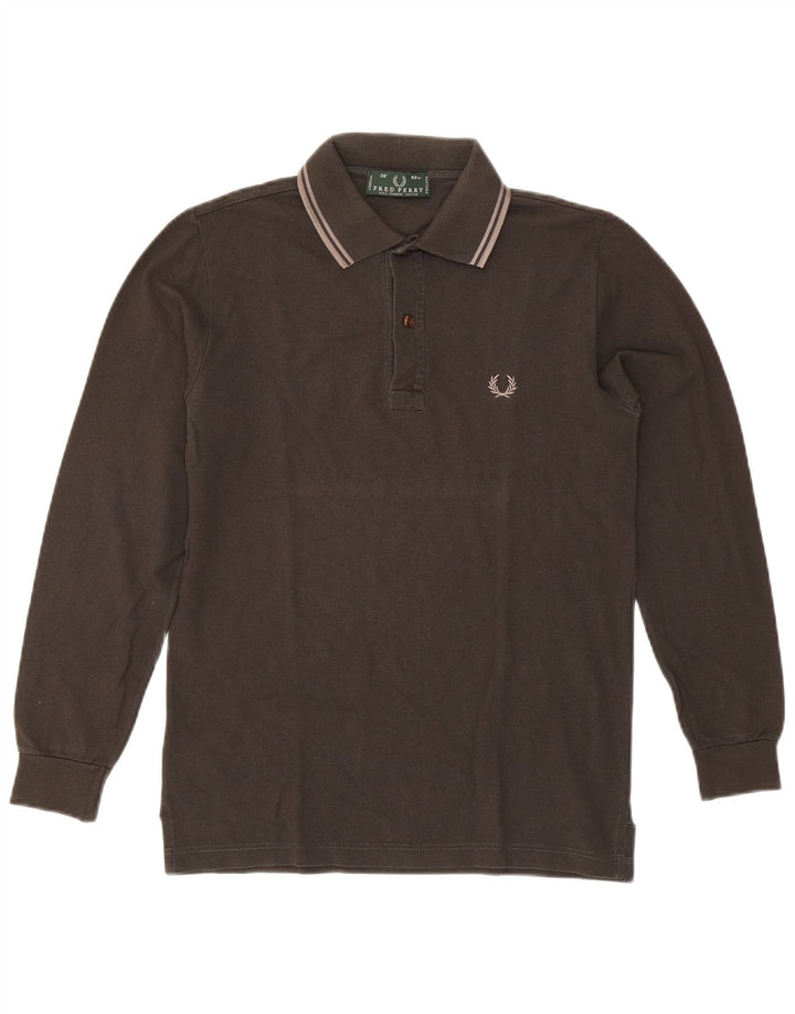 Cămașă polo cu mânecă lungă pentru bărbați Fred Perry, bumbac gri mic