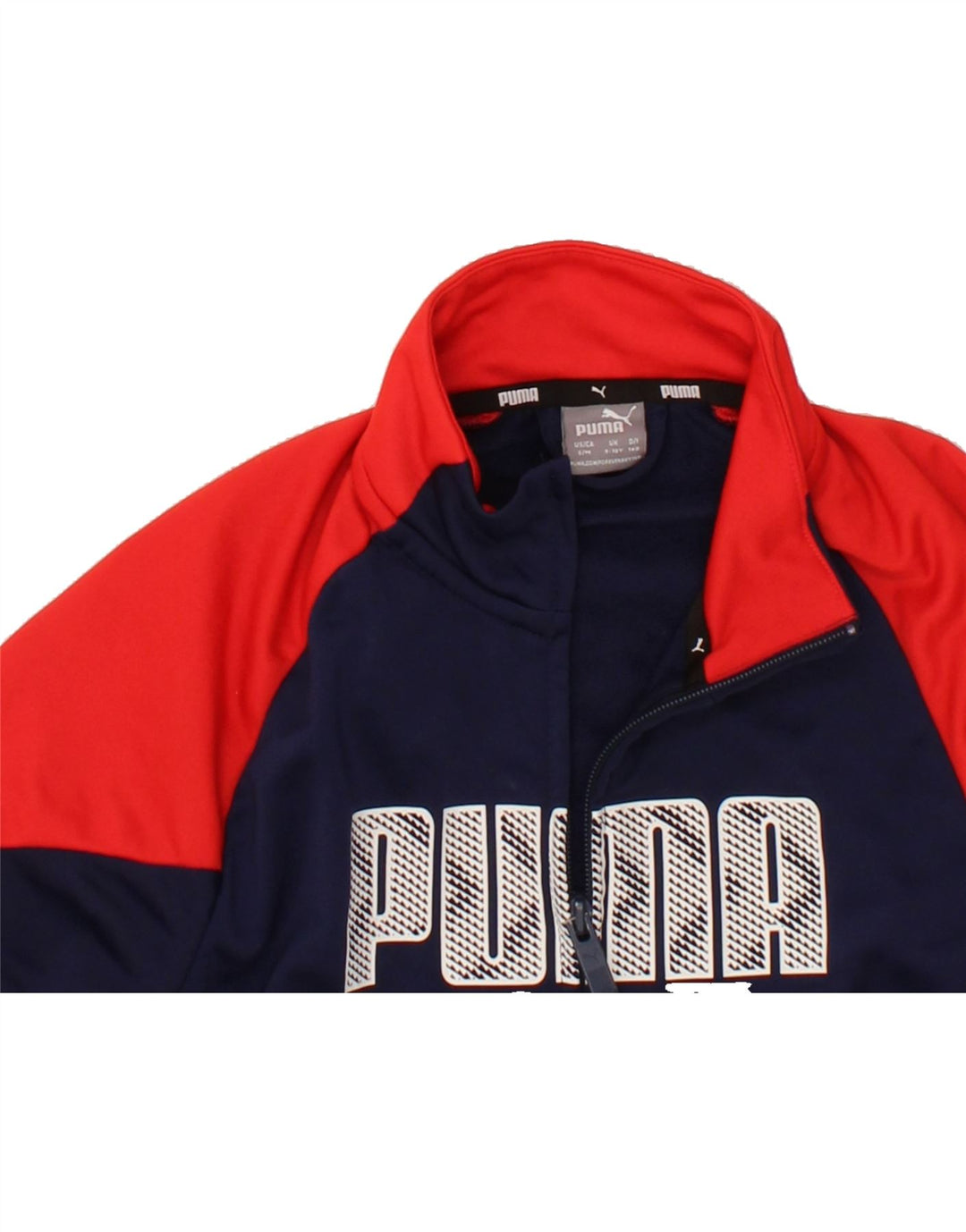 PUMA Boys Graphic Tracksuit Top Jacket 9-10 Years Small Navy Blue Vintage Puma and Second-Hand Puma from Messina Hembry 