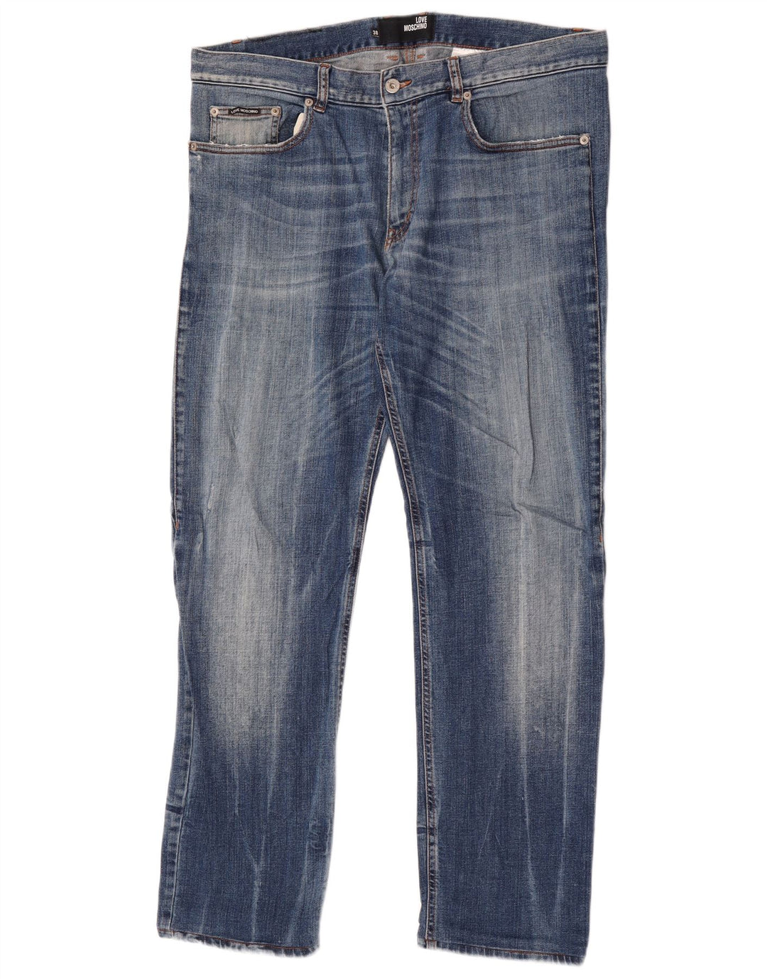 Blugi slim pentru bărbați Moschino W38 L32 Blue Cotton Classic