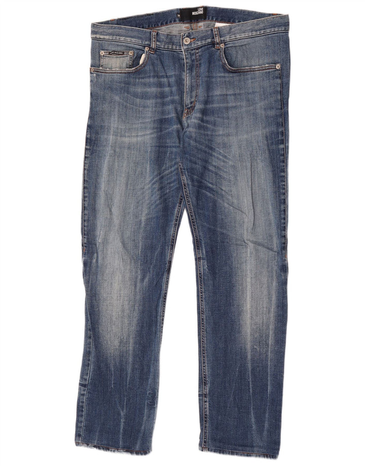 Blugi slim pentru bărbați Moschino W38 L32 Blue Cotton Classic