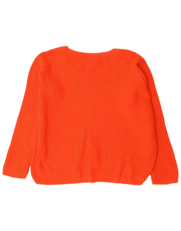 Topshop Pulover supradimensionat pentru femei cu gât de barcă UK 10 Small Red Acrylic