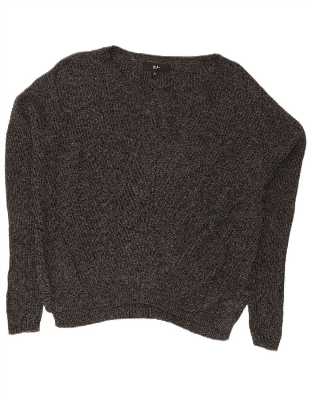 MOSSIMO Pulover supradimensionat pentru femei cu gât de barcă UK 10 mic bumbac gri