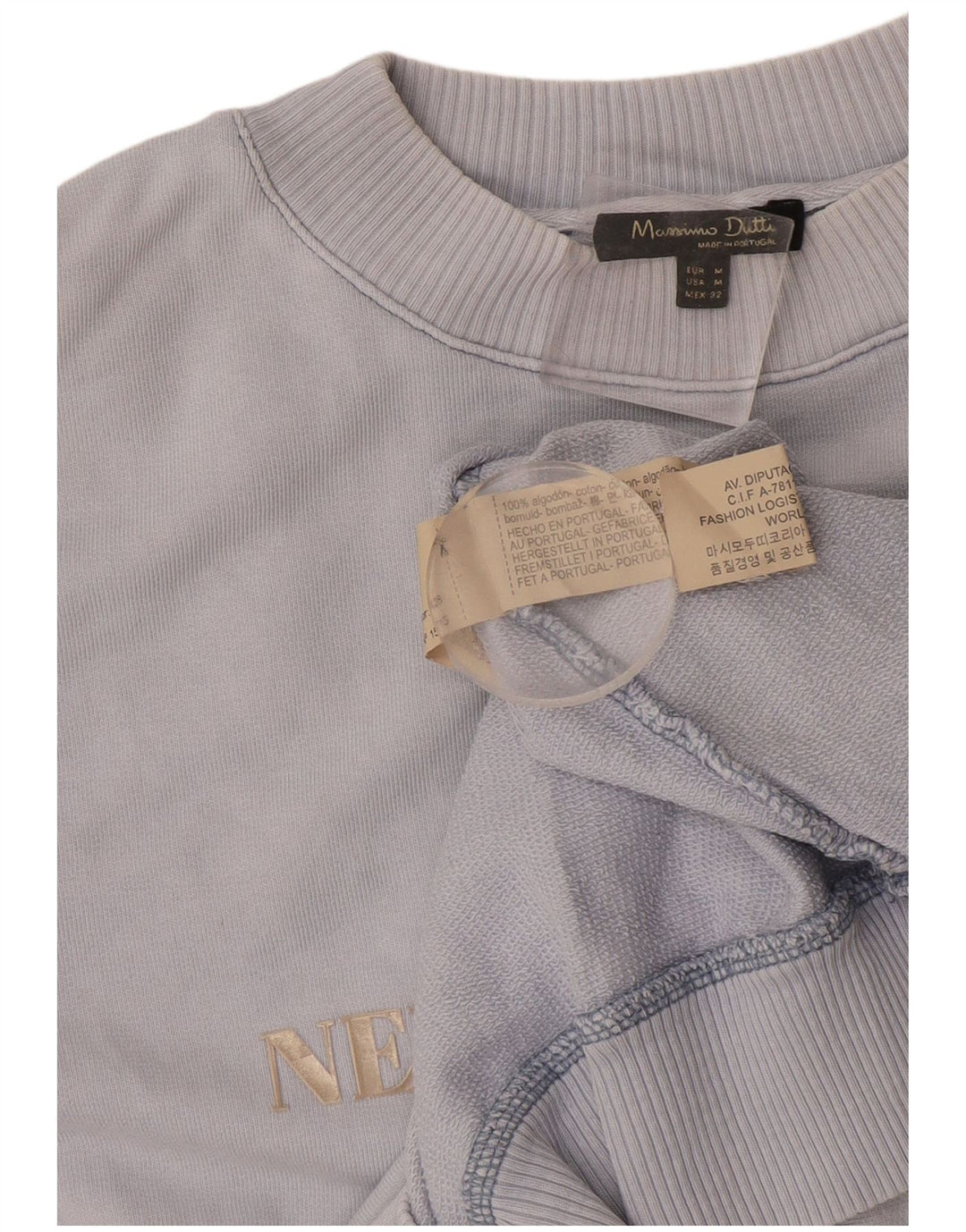 Pulover supradimensionat cu grafic Massimo Dutti pentru femei UK 14 Medium Blue