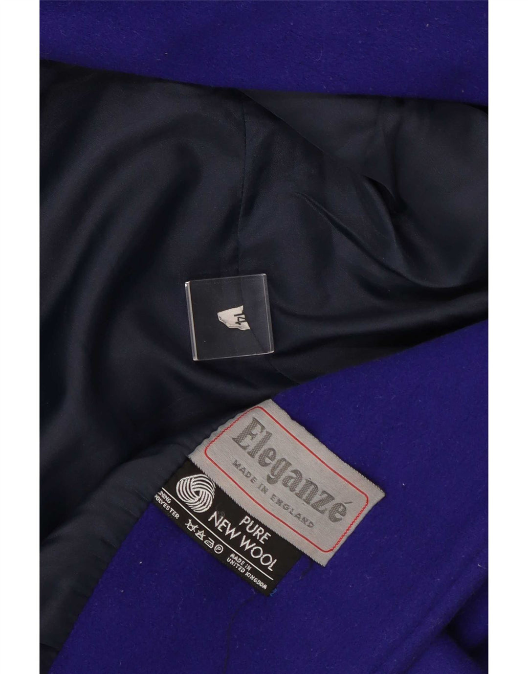 Palton dublu pentru femei Vintage UK 14 Lână violet mediu