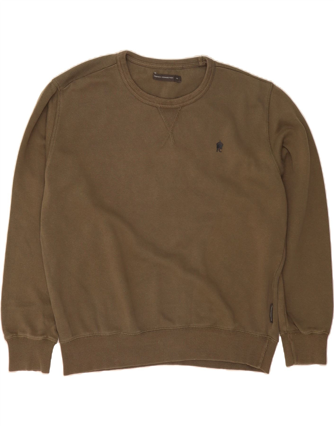 FRENCH CONNECTION Mens Sweatshirt Jumper XL Khaki Cotton Vintage French Connection and Second-Hand French Connection from Messina Hembry 