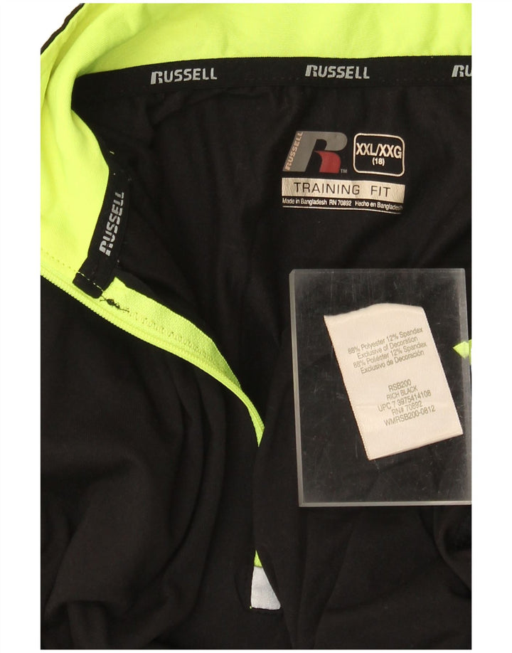 RUSSELL ATHLETIC Băieți Pulover Trening Top 15-16 Ani 2XL Negru