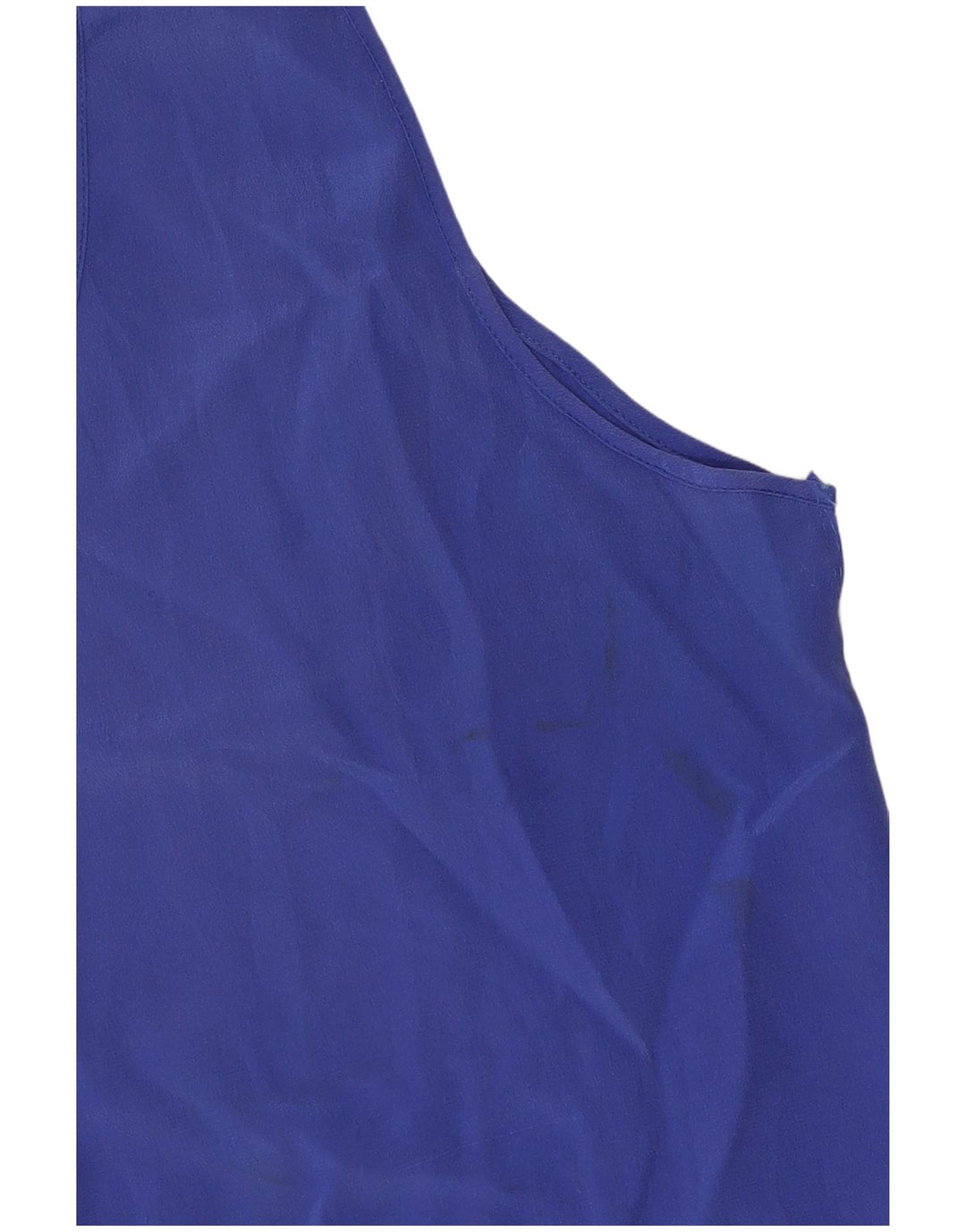 Vestă Vintage pentru femei See Through Vest UK 8 Small Blue Silk