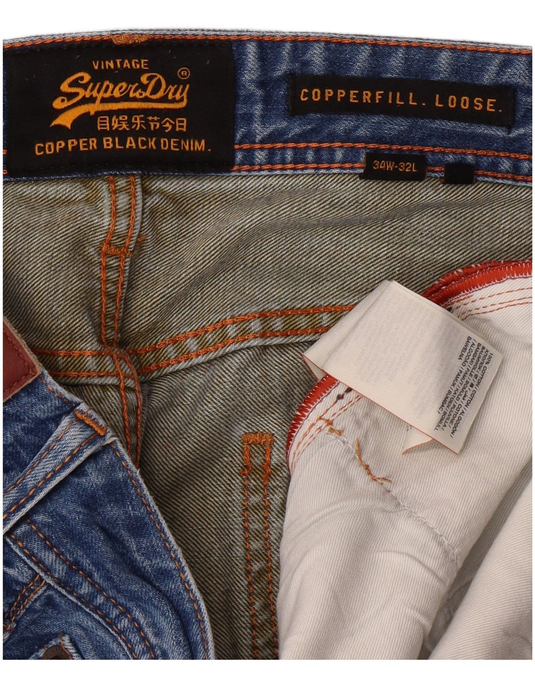 Blugi Superdry Copperfill Loose Slim pentru bărbați W34 L32 Bumbac albastru