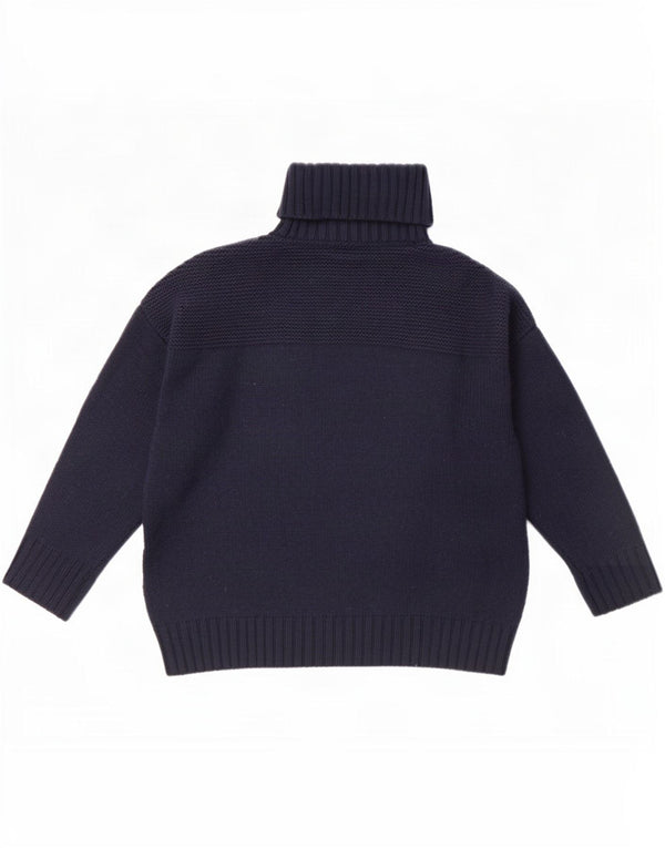Joules Womens Roll Neck Jumper Sweater UK 12 Medium Navy Blue Wool