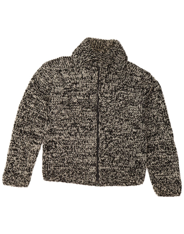 Pulover cardigan vintage pentru femei UK 16 mare negru cu pete
