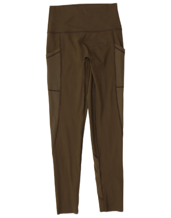 Leggings pentru femei Aerie cu talie înaltă UK 14 Medium Khaki Nylon