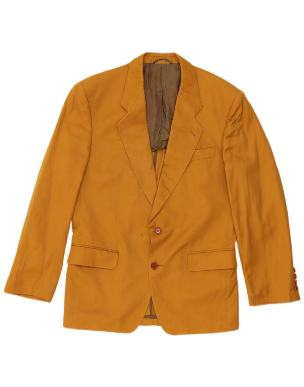 Costum pentru bărbați vintage, 2 nasturi, 2 piese IT 48 Medium L32 L32 Bumbac galben