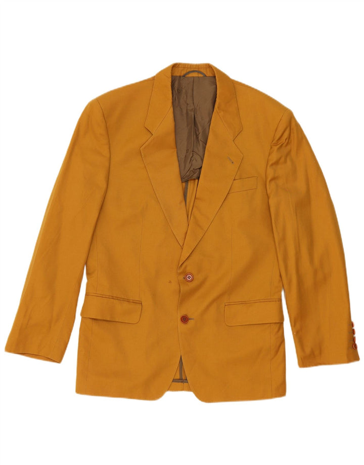 Costum pentru bărbați vintage, 2 nasturi, 2 piese IT 48 Medium L32 L32 Bumbac galben