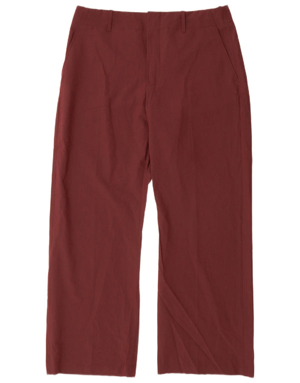 Pantaloni chino pentru femei Zara, cu ajustare lejeră, XL W32 L30 Bordeaux Poliester
