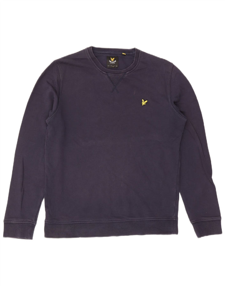 Hanorac pentru bărbați Lyle & Scott Pulover mare din bumbac bleumarin