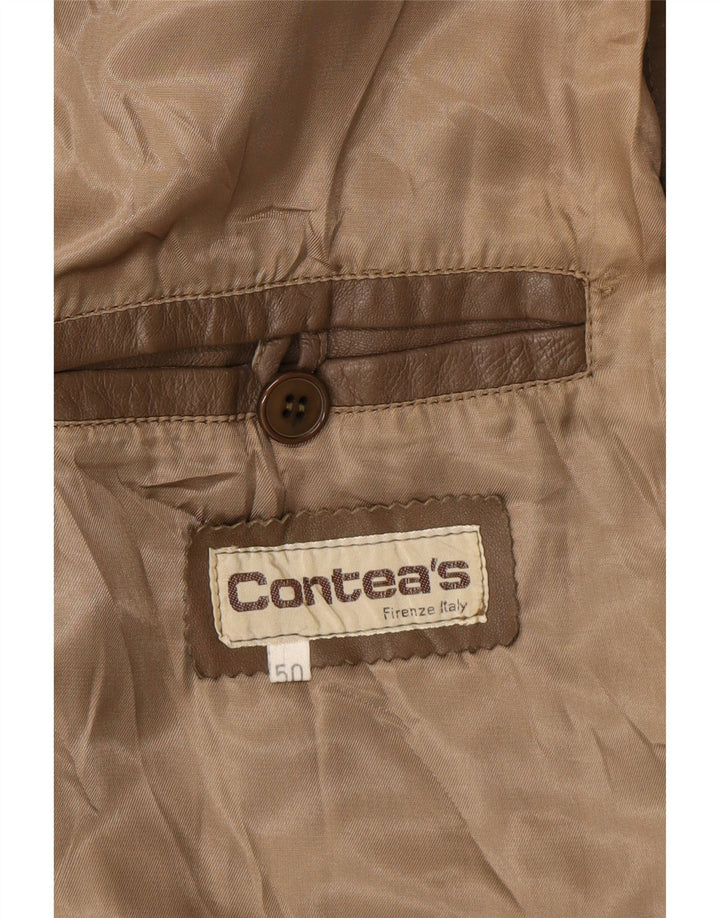 VINTAGE Mens Bomber Leather Jacket IT 50 Large Brown Vintage Vintage and Second-Hand Vintage from Messina Hembry 