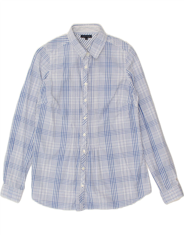 TOMMY HILFIGER Womens Shirt US 8 Medium Blue Check Cotton Vintage Tommy Hilfiger and Second-Hand Tommy Hilfiger from Messina Hembry 
