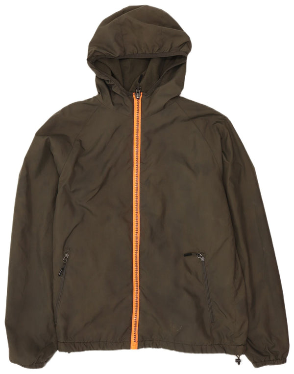 Jachetă Windbreaker pentru femei cu glugă New Balance UK 14 Medium Kaki Poliester