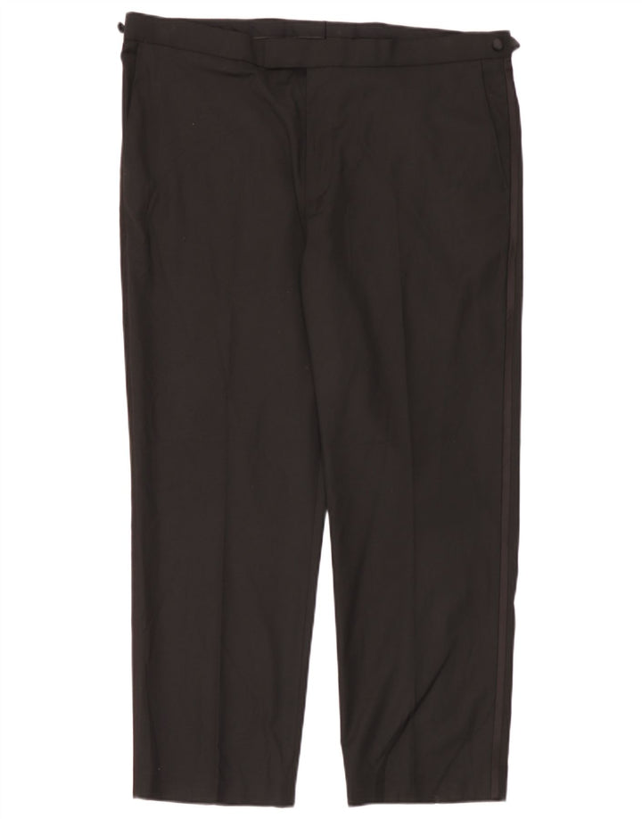 Pantaloni de costum pentru bărbați Marks & Spencer, cu ajustare normală, L40 L29, poliester negru