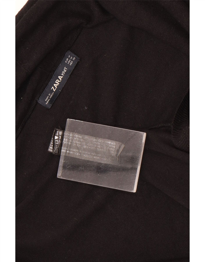 Pulover cardigan deschis pentru femei Zara UK 12 Medium Black Viscose