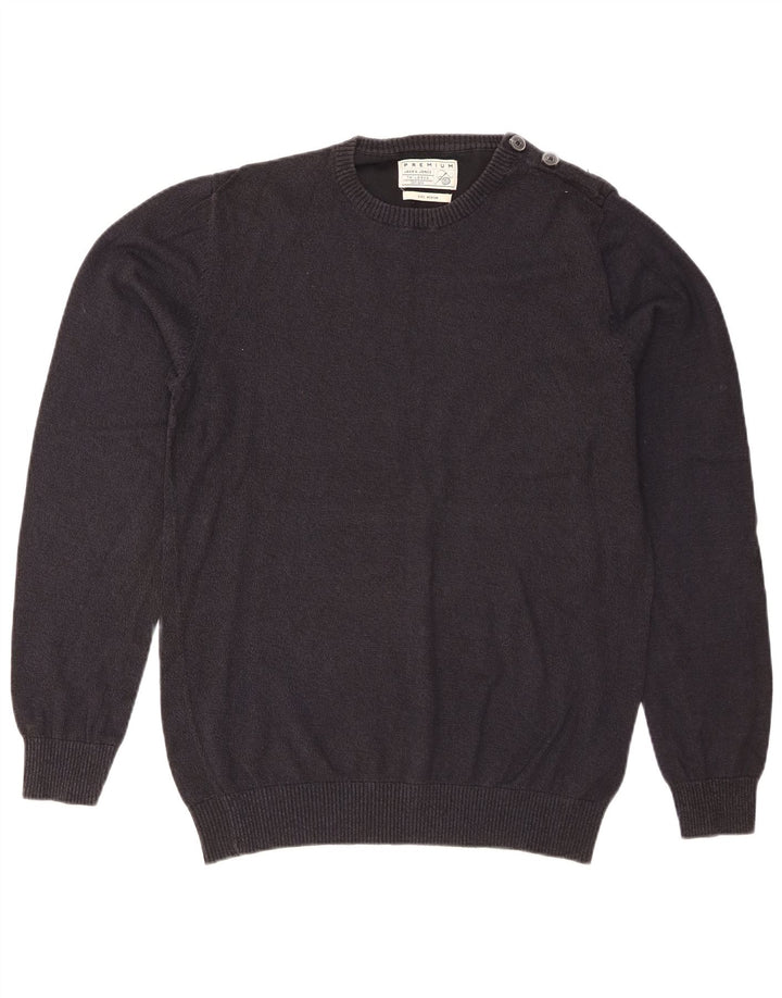 Pulover Jack & Jones pentru bărbați, cu formă regulată, cu decolteu, albastru bleumarin mediu