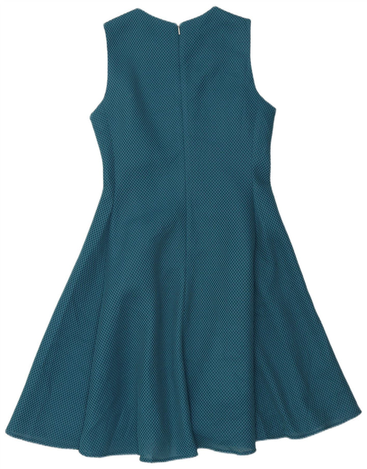 Rochie DKNY pentru femei fără mâneci, în formă de A, US 10, mare, albastru, geometric, poliester
