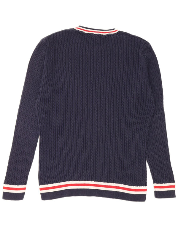 Crew Clothing Pulover pentru femei cu decolteu triplu UK 18 XL Bumbac bleumarin