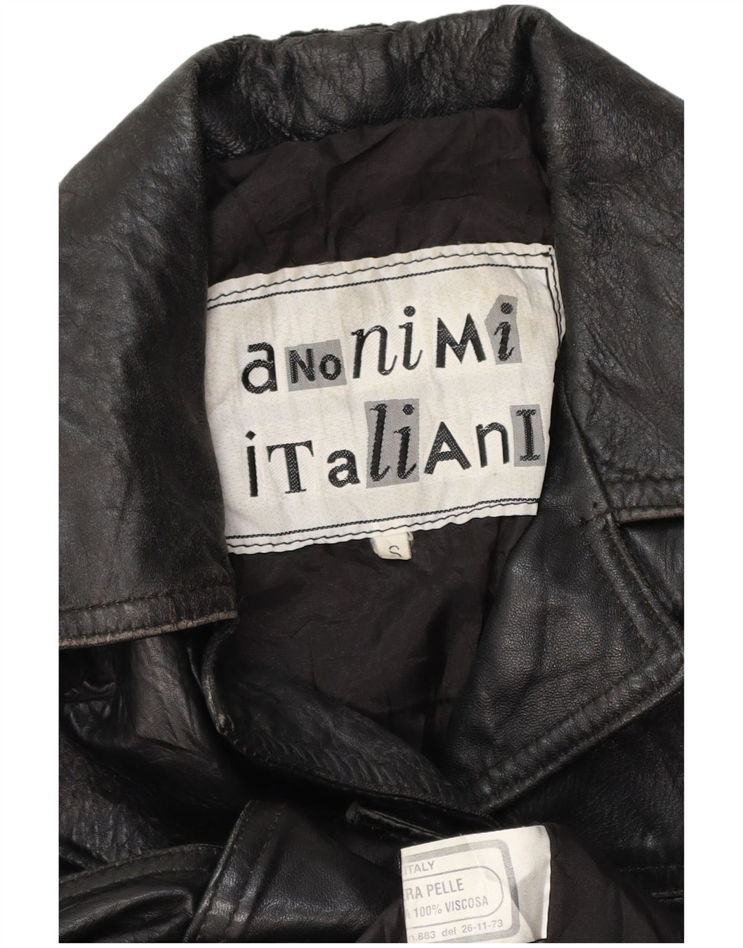 Jachetă de piele pentru femei VINTAGE UK 10 Mic din piele neagră