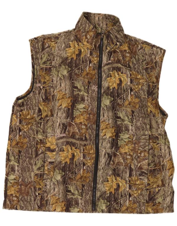 Gilet pentru bărbați VINTAGE cu model abstract UK 44 2XL maro poliester color bloc