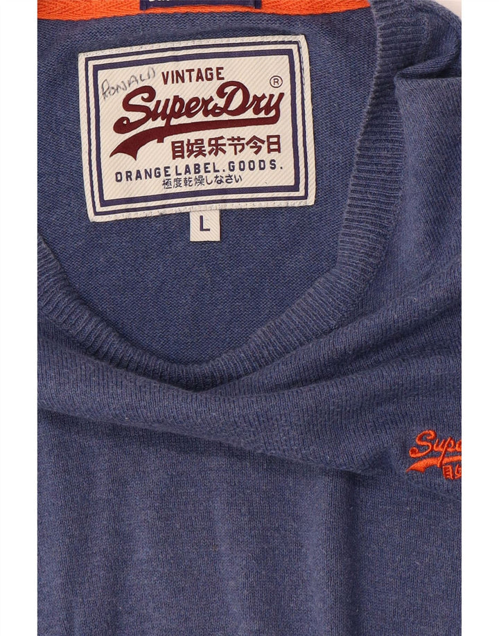 Pulover pentru bărbați Superdry cu gât de barcă, mare, albastru