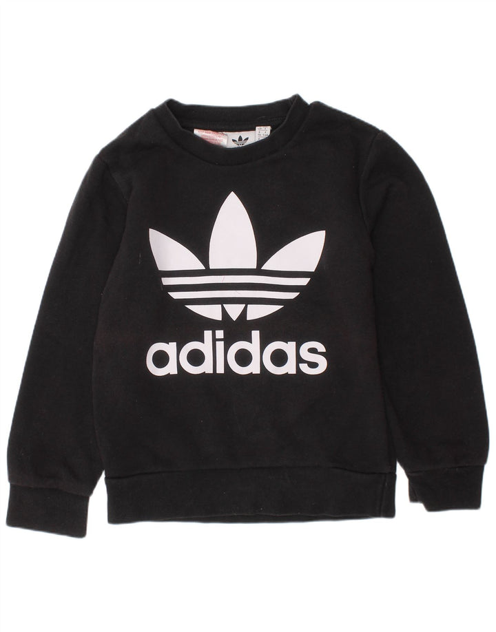 ADIDAS Băieți Pulover Grafic Pulover 5-6 Ani Bumbac Negru