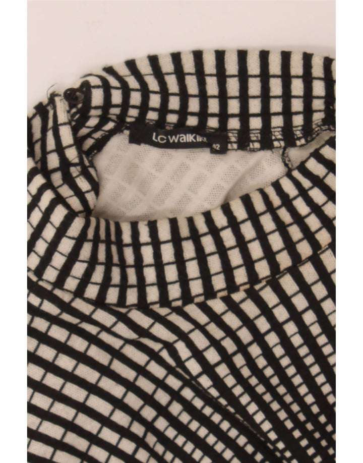 VINTAGE Womens 3/4 Sleeve Shift Dress IT 42 Medium Black Check Polyester Vintage Vintage and Second-Hand Vintage from Messina Hembry 