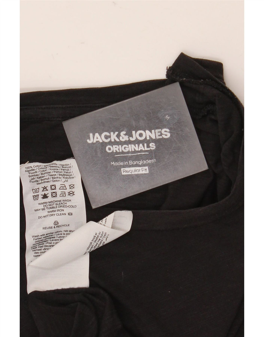 Tricou Jack & Jones pentru bărbați, cu tăiere obișnuită, top mediu din bumbac negru