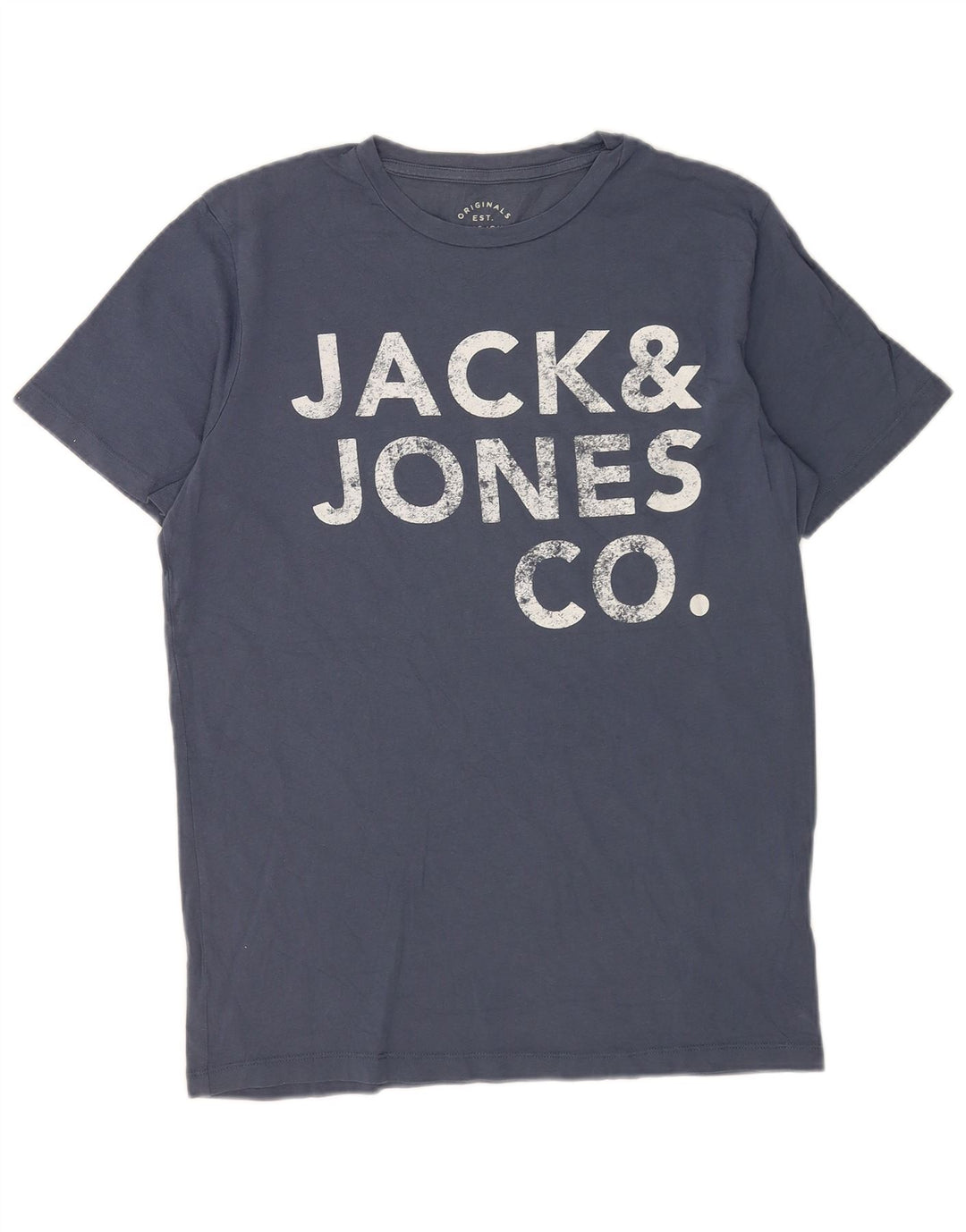 Tricou cu grafic Jack & Jones pentru bărbați Top din bumbac albastru mediu