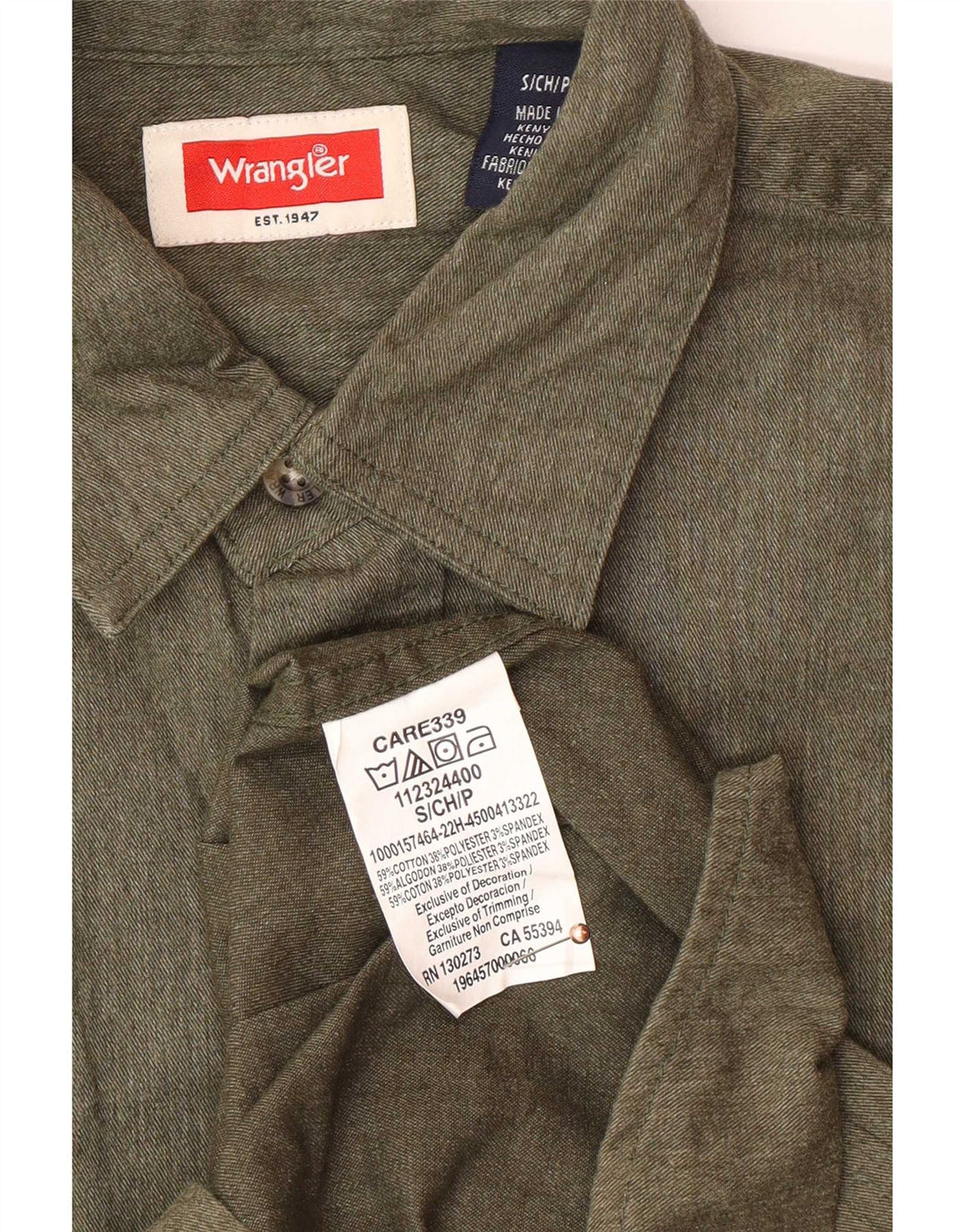 Cămașă pentru bărbați Wrangler Bumbac Kaki Mic