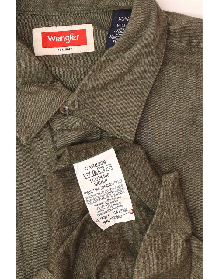 Cămașă pentru bărbați Wrangler Bumbac Kaki Mic