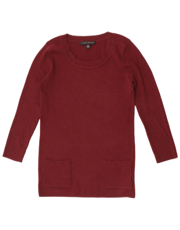 Pulover de damă Banana Republic cu gât de barcă UK 10 Mic Bordeaux