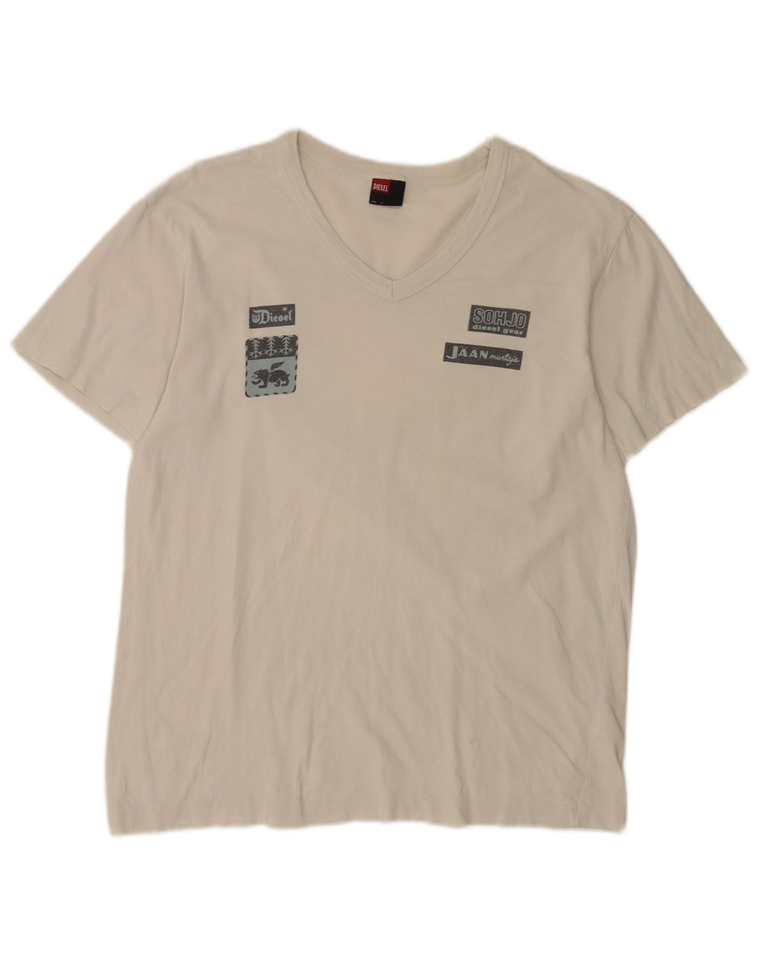 Tricou grafic pentru bărbați Diesel Top Medium Alb Bumbac