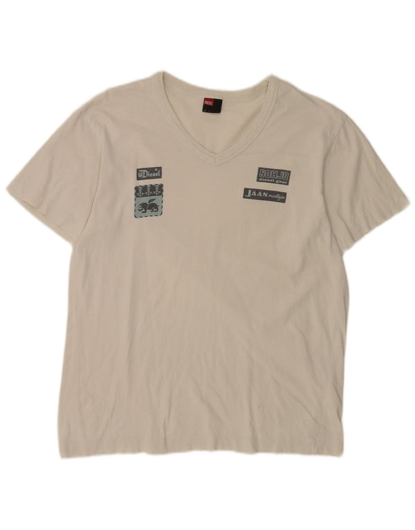 Tricou grafic pentru bărbați Diesel Top Medium Alb Bumbac