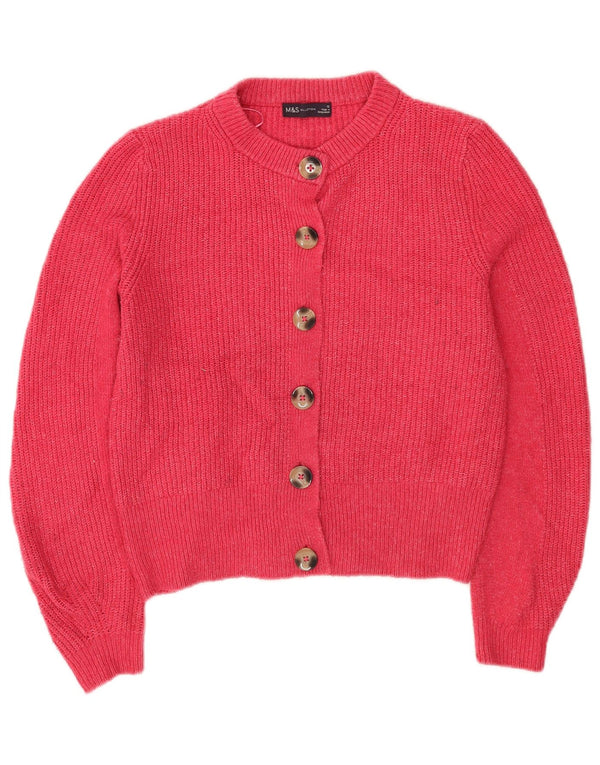 Pulover cardigan crop pentru femei Marks & Spencer UK 12 Medium Pink Acrilic
