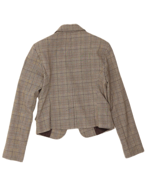 Jachetă Blazer pentru femei Rinascimento cu 1 nasture UK 10 mic maro Houndstooth