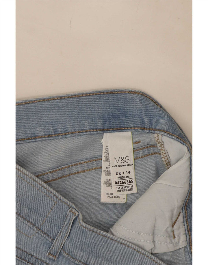 Blugi drepti pentru femei Marks & Spencer UK 14 Medium L32 L27 Bumbac albastru