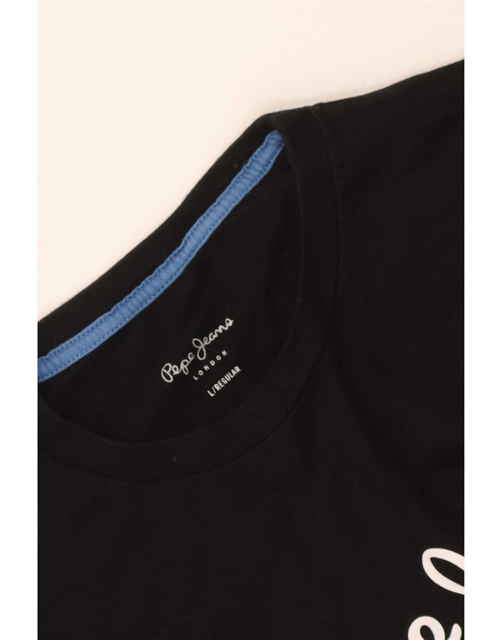 PEPE Jeans pentru bărbați Regular Graphic Top cu mânecă lungă, mare, negru
