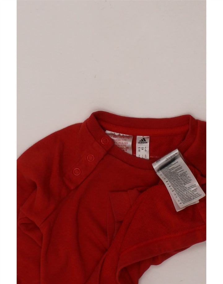 ADIDAS Baby Boys Sweatshirt Jumper 6-9 Months Red Cotton