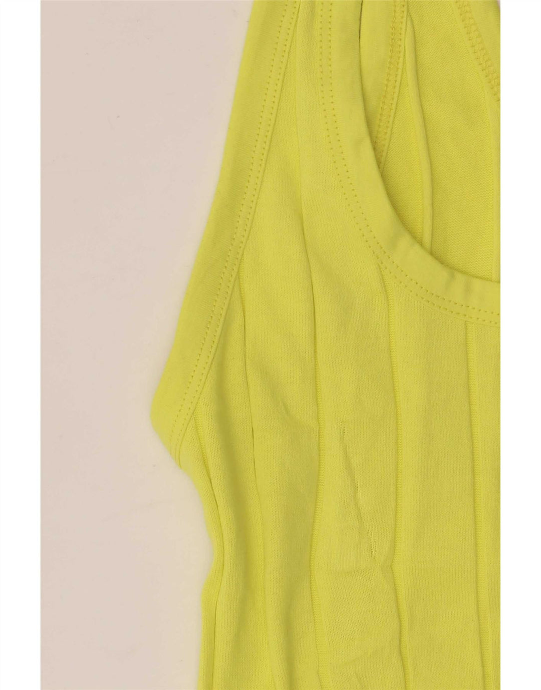 Massimo Dutti Femei Vest Top UK 8 Small Yellow Bumbac