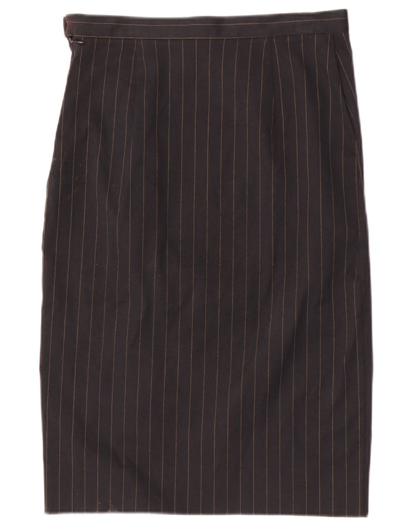 Fusta dreaptă pentru femei vintage IT 44 Medium W28 Bumbac cu dungi negre